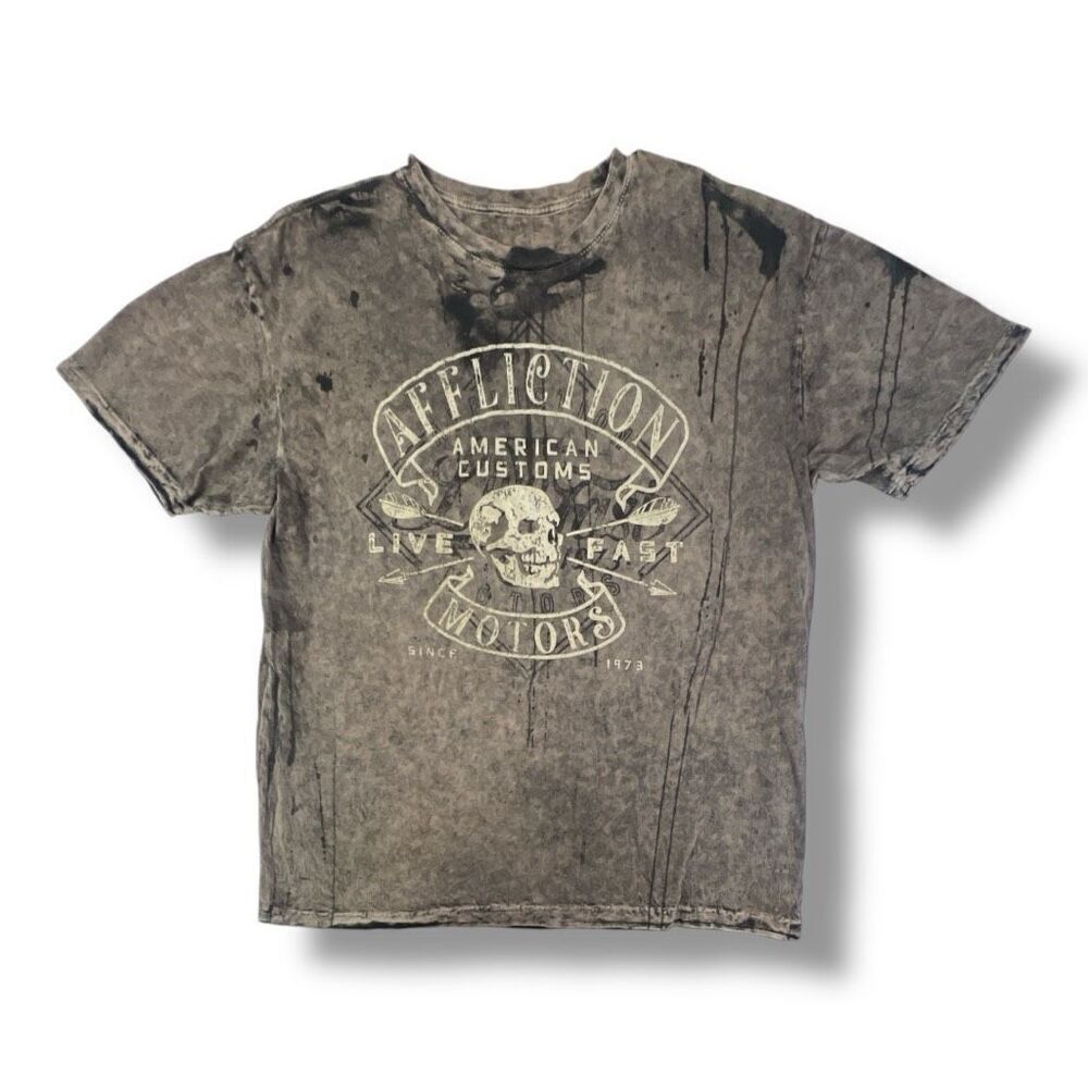 Affliction Y2K Reversible T-Shirt Distressed Size Extra Extra Large - Picture 3 of 9